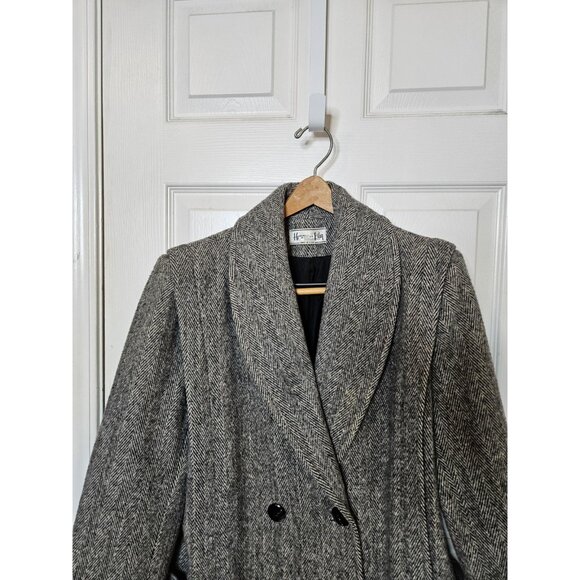 Herman Kay Wool Pea Coat Jacket Gray 4 Button Closure USA VINTAGE 90S SEE MEAS - Picture 2 of 10